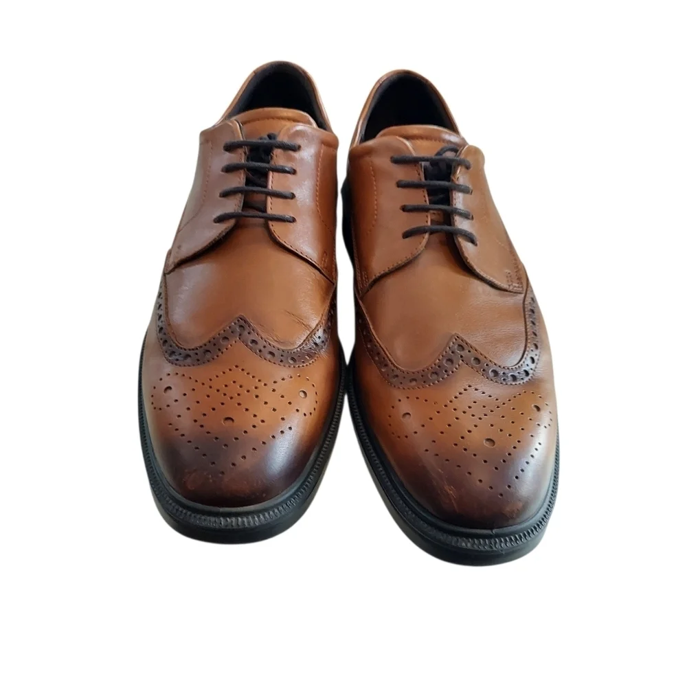 ECCO Lisbon Wingtip Brogue Oxford Dress Shoe Leather